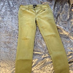 Green denim pants